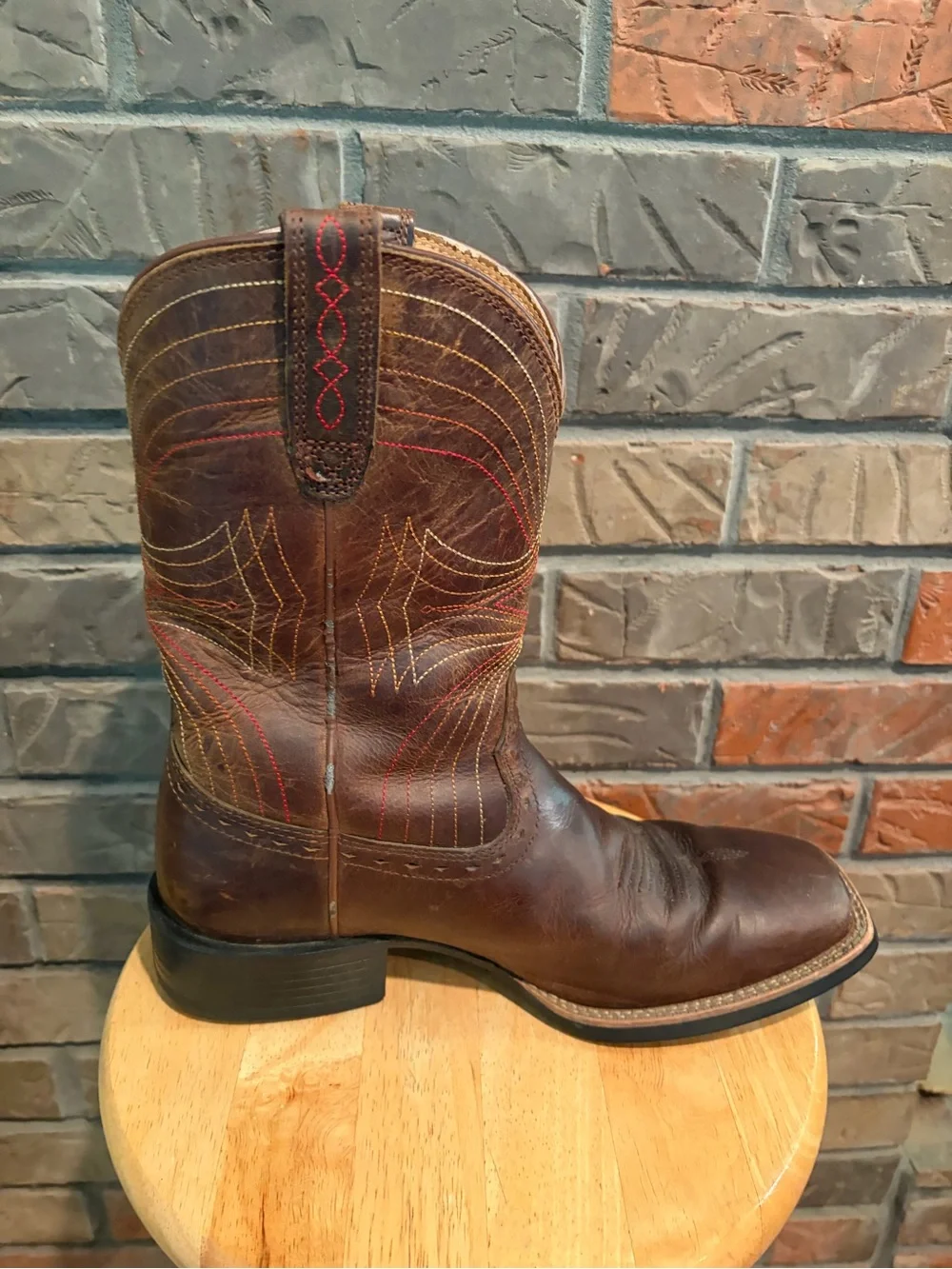 Ariat Men’s Western Square Toe Dark Brown Boots Size 8.5D
